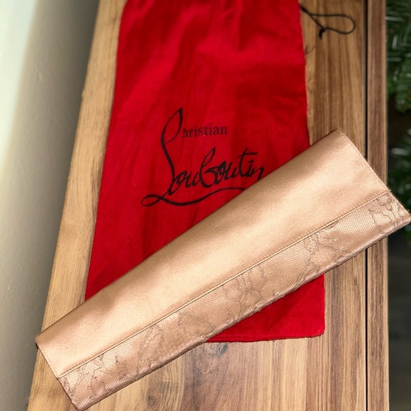 Christian Louboutin Rose Gold Clutch - Picture 1 of 6